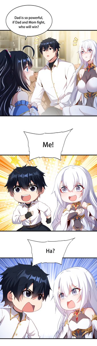 lolobun_mk's tweet photo. “So who’s actually the stronger one—Mom or Dad?”
The girls just sat there with popcorn, watching the two of them go all out.😋

#manga #ShutupEvilDragon https://t.co/2ZThcj8Rqx