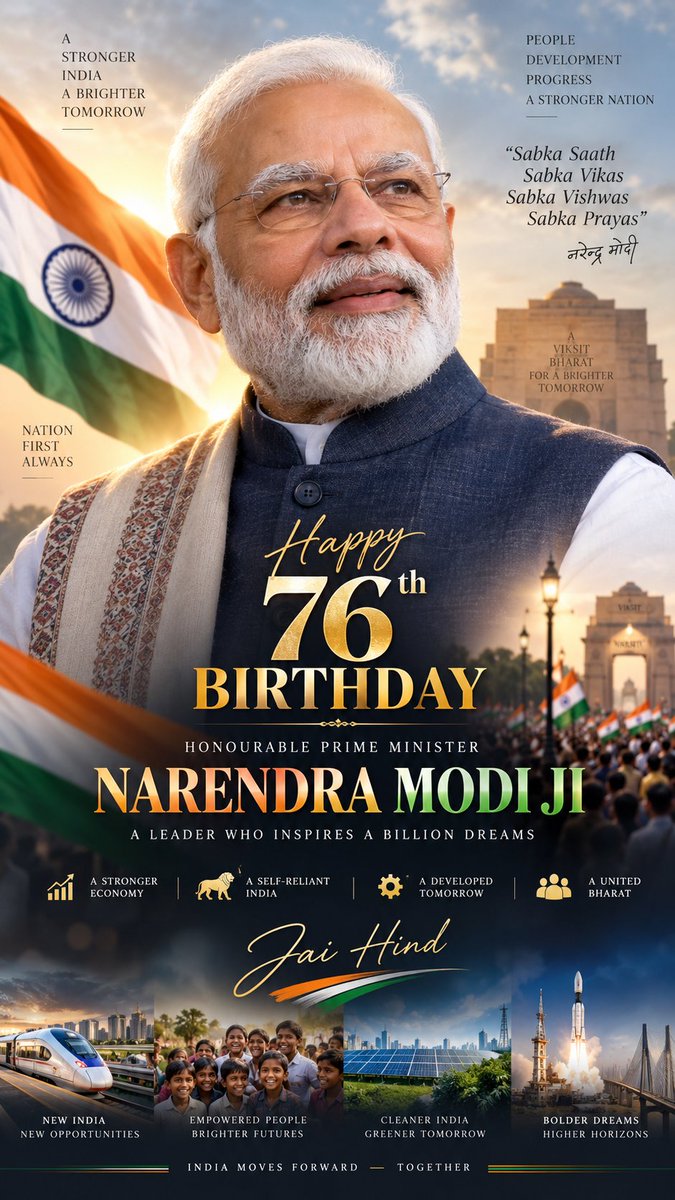 uvijayganesh's tweet photo. பாரத பிரதமர் அவர்களுக்கு இனிய பிறந்தநாள் வாழ்த்துக்கள் 🎉 
@narendramodi https://t.co/HoL0f2vrkV