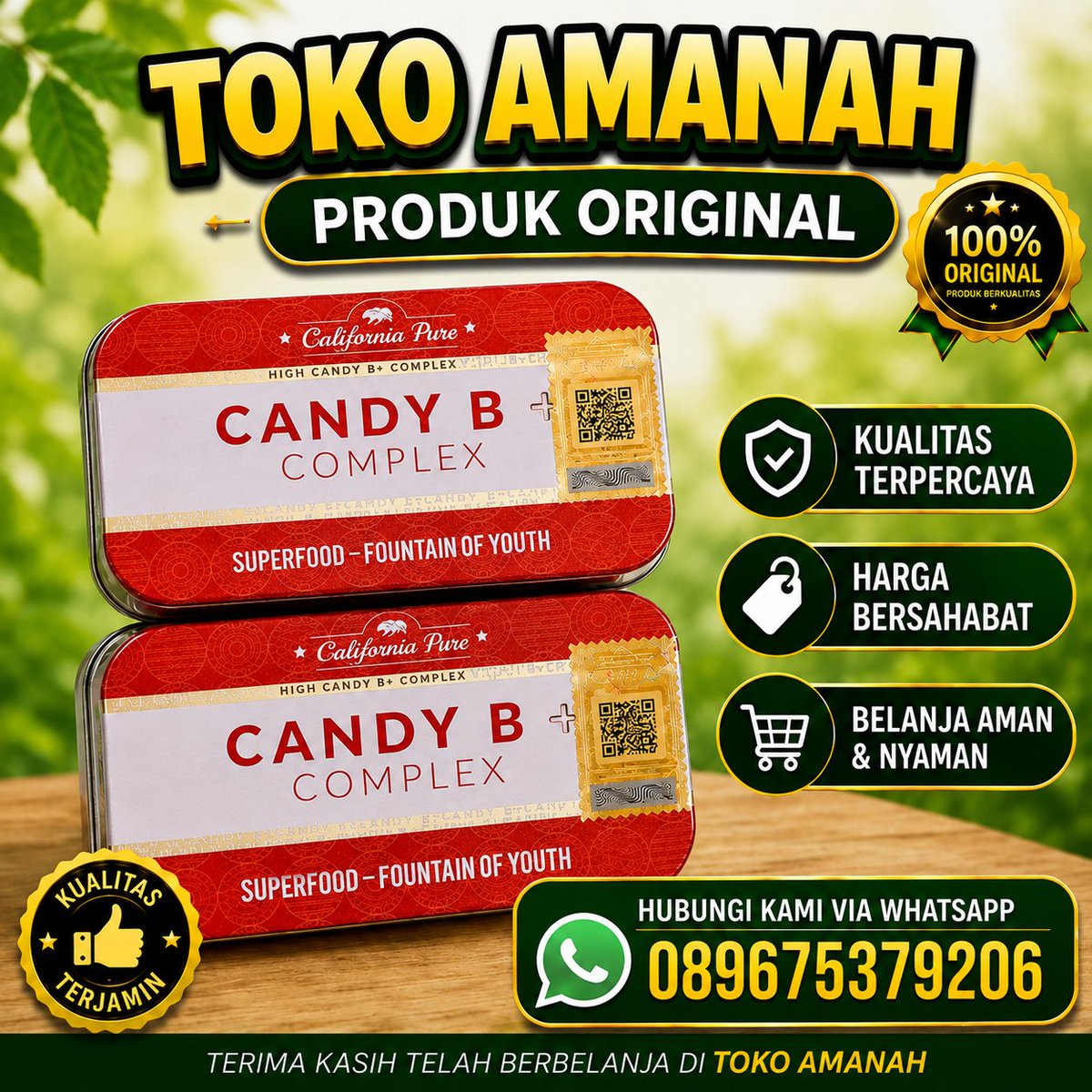 AjongShop99's tweet photo. Jual Permen jeruk Pria perkasa CANDY B COMPLEX 1 kaleng isi 12 pcs

Order whatsapp : 089675379206

Emut 1 permen 3 menit sebelum berhubungan, efek 5 hari masih terasa ereksi ke penis.
-tambah stamina Sex 
-tahan lama sperma 1 jam
-menyembuhkan lemah syahwat https://t.co/qA6DlyKBK9
