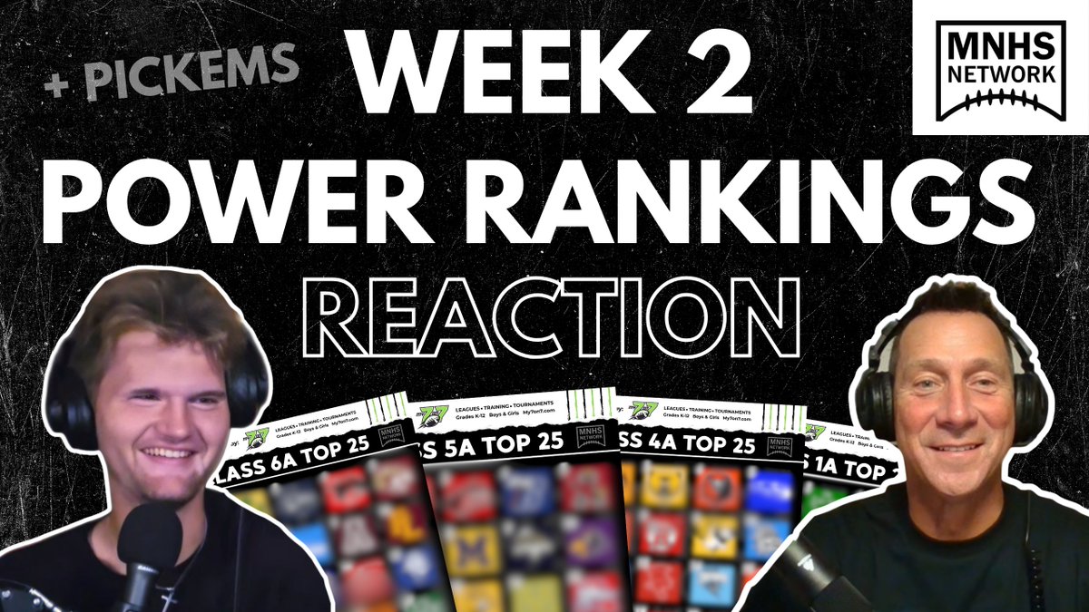 MNHSFBNETWORK's tweet photo. Post Week 2 Top 25 Power Rankings REACTION (6A-9P)‼️ Insight, Discuss, Debate and Pickems for Week 2! Watch Below ⬇️⬇️⬇️

https://t.co/jiCYKVG1lA https://t.co/PuzyrrvUvn