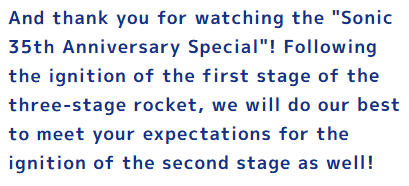 dhexible's tweet photo. I noticed there seemed to be some confusion during last stream regarding Kishimoto's "three-stage rocket" comments.

For reference, he's made this comment regarding his push for the Open Zone games overall, with Frontiers as the first stage, and the possible sequel as the second stage.