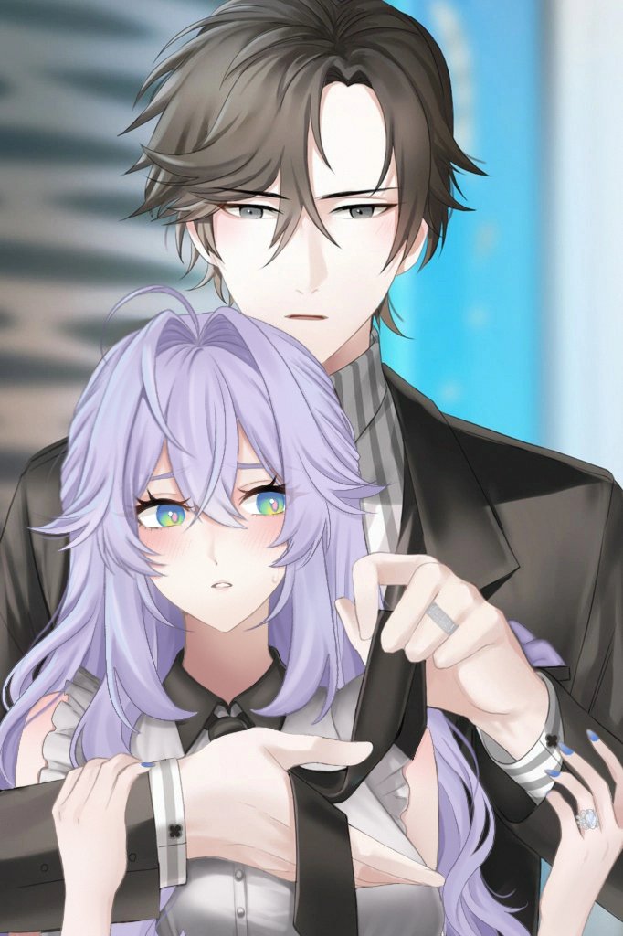 JuminHansLover's tweet photo. i have more too that I'm working on :3 

Jumin has the biggest chokehold on me ;w;

the first two were draw overs replacing a character whereas the last 2 were adding her in from nothing. https://t.co/hSHf9c6rsF