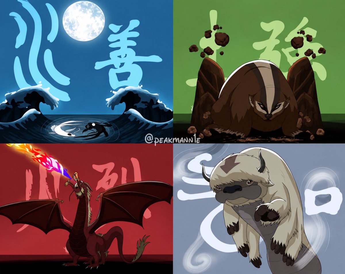 peakmann1e's tweet photo. But genuinely, why did the creators never use the original bending masters for the Avatar intro? This would’ve been so cool https://t.co/mUw8JxZTc5