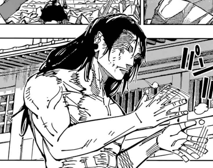 lkkaikikolkkai's tweet photo. MAPPA treated us to a glimpse of Geto's abs, which is always a bonus, and even though JJK 0 movie didn't show his bare torso due to the context, they did draw an adult Geto without a shirt, which is always a plus! I'm going to take this as a teaser for the battle against Yuki. https://t.co/Cl6kpccimp