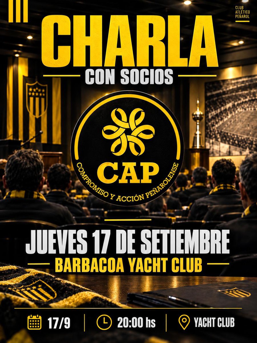 CompromisoCAP's tweet photo. > Es hora de rendir cuentas y también mirar hacia adelante y escuchar al Hincha.
> Mañana jueves 17 arrancamos ciclo de charlas con Socios para planificar el Peñarol de los próximos años.
> El camino es uno: *UNIDAD*. Todos juntos, Peñarol es invencible. #LaNuevaEra https://t.co/YaMCTaqoWr