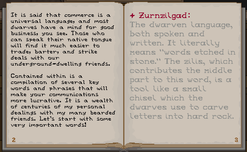 hammer_harvest's tweet photo. Learn more about Zurnzilgad, the dwarven language, in today's backer update! You'll be speaking like a proper dwarf in no time... π
https://t.co/QdKEuEPBza
#dwarfgames #rpg #farmsim #lifesim #kickstartergames #steamgames #steamdemos #demo #cozygames #gamedev #indiegamedev https://t.co/wMyIj05SqT
