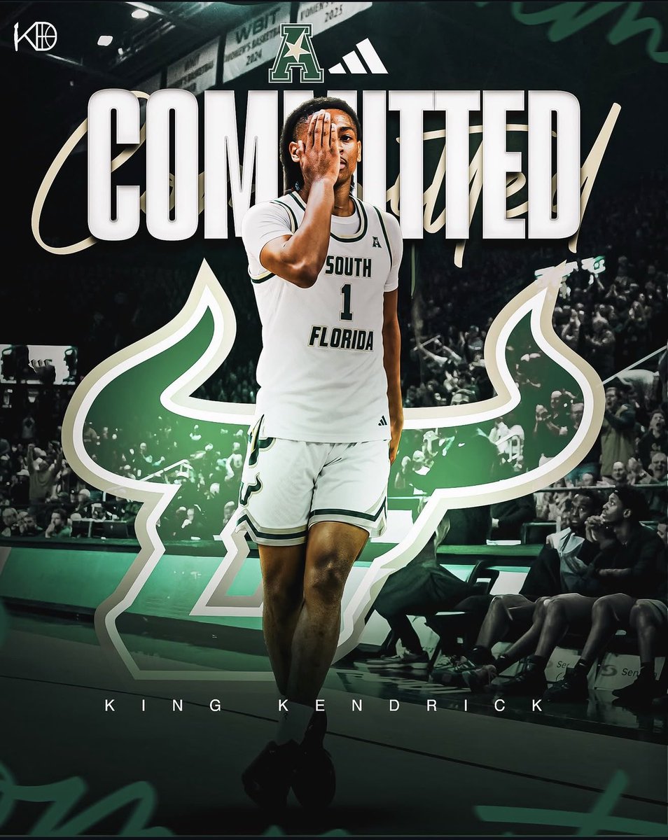 jeffborzello's tweet photo. NEWS: SC Next 100 prospect King Kendrick has committed to South Florida, he announced. Kendrick becomes just the third top-100 recruit to commit to the Bulls since the ESPN recruiting database began in 2007, and the first since Caleb Murphy in 2020. Led Nike Peach Jam in assists. https://t.co/DZX1Gur032