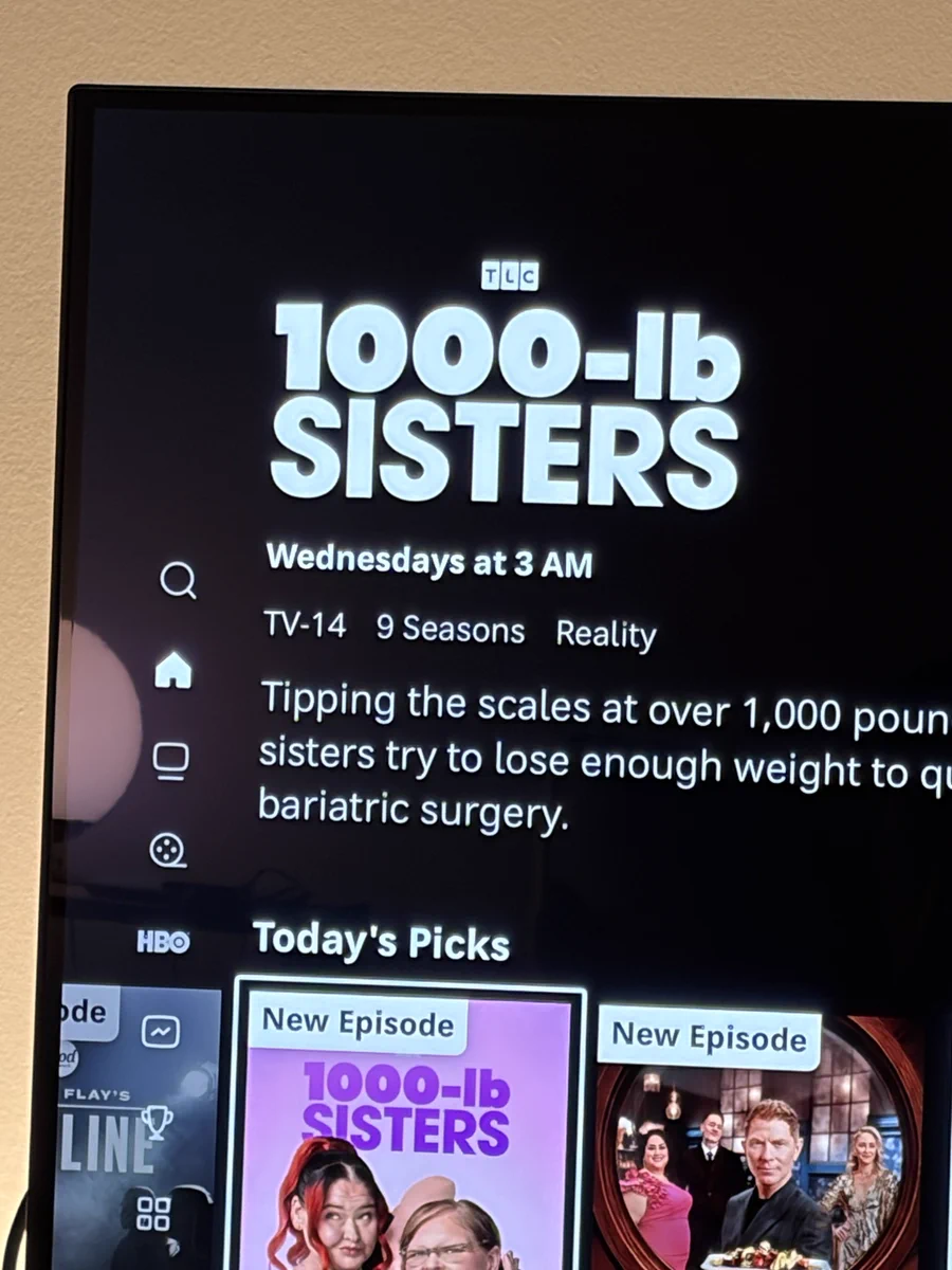 TLC’s 1000 pound sisters, airing Wednesdays at 3 AM