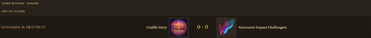 VancouverImpact's tweet photo. We haven't been transparent with you, our C team has been tearing up @thearchiveslolX . Tonight they take on Cuddle Party in the grand finals of the Elder Division.
Give the Boys some love and don't miss out!
#VIPTreatment🇨🇦 #surprise #esports #VIPWin
https://t.co/dwobIi9Qud https://t.co/1QI3VwAppR
