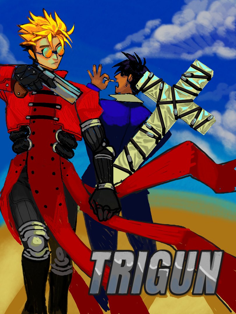 TobiTob43919451's tweet photo. More fanart I drew on https://t.co/elqmoyUgo3 #trigun https://t.co/4DMPihfTMT