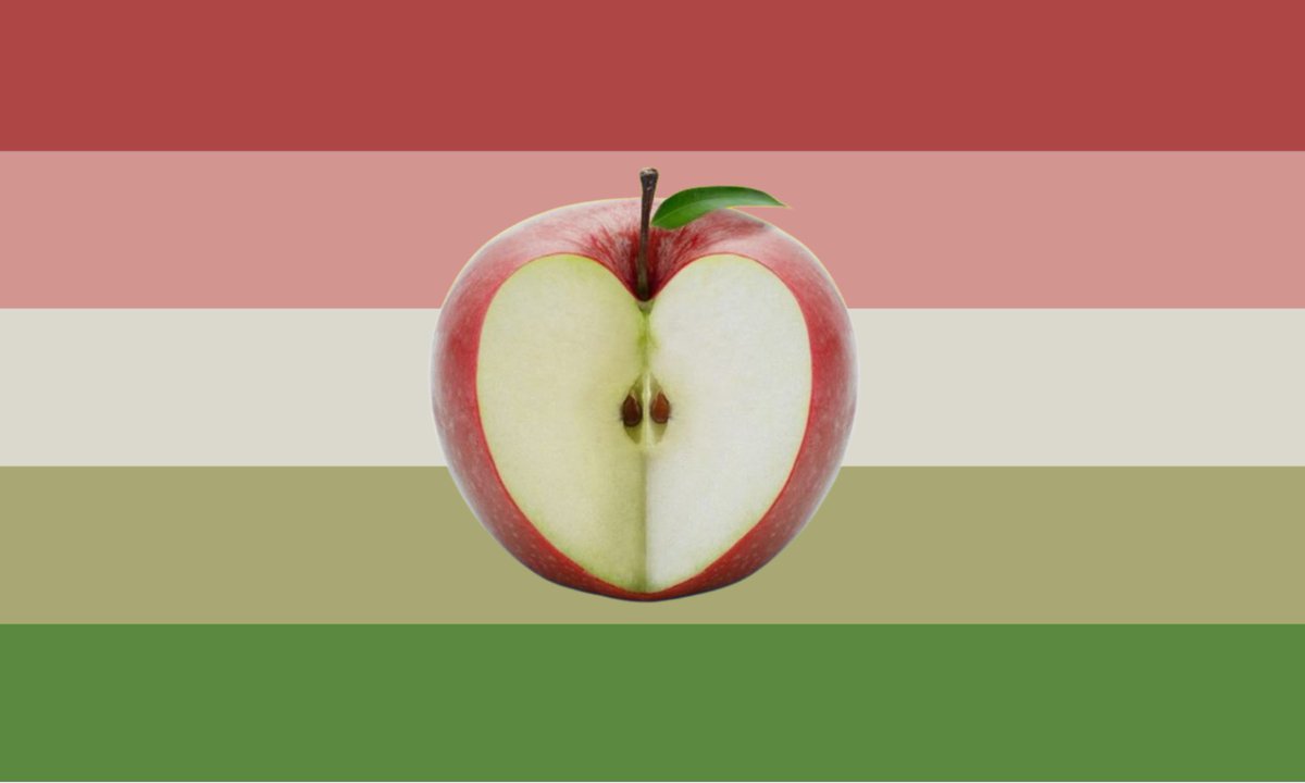 jiraijohnny's tweet photo. aroace Apple flag for aroaces who really like apples https://t.co/FpelWgVTUI