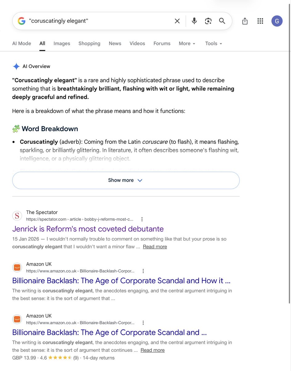 grattonecon's tweet photo. @edenhofer_jacob I confirm you are one of exactly 2 people ever writing “coruscatingly elegant” 🤣😂 (a rare and highly sophisticated phrase) https://t.co/njBiMugTuz