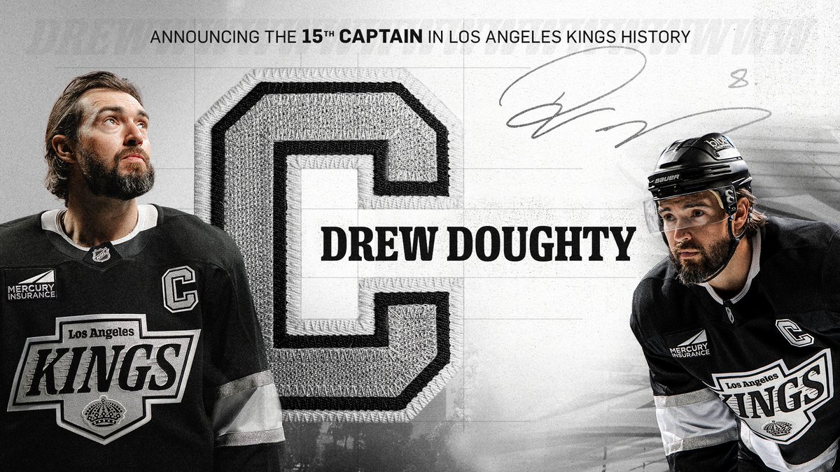 LAKingsPR's tweet photo. Drew Doughty has been named the 15th captain in @LAKings history. He will be the seventh defenseman in team history to wear the captaincy.

📰: https://t.co/Im1rPbq0Cv https://t.co/xhJuAKpsPG