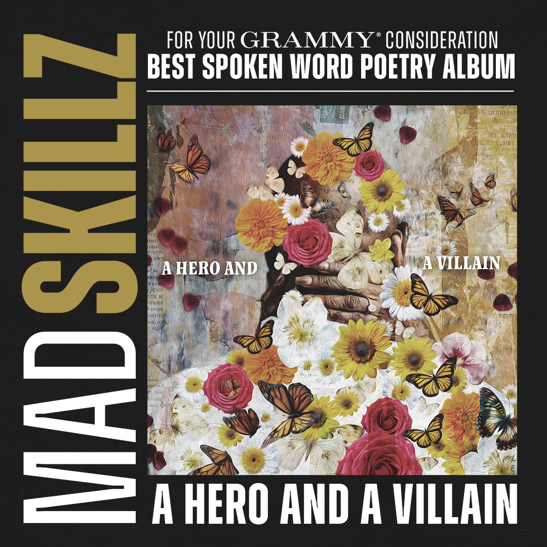 SkillzVa's tweet photo. FOR YOUR GRAMMY ® CONSIDERATION
MAD SKILLZ- “A HERO AND A VILLAIN” 
“Best Spoken Word Poetry Album”
 #FYC #foryourconsideration https://t.co/pkzPAfsbJC