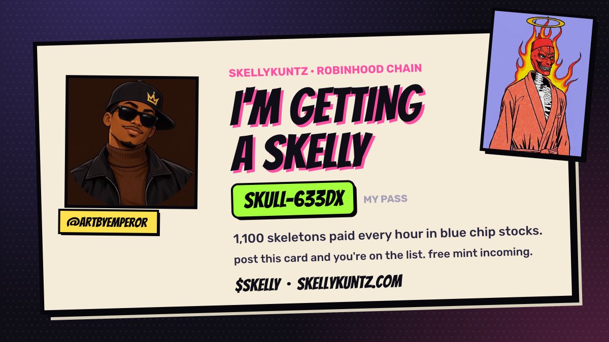 ArtByEmperor's tweet photo. @SkellyKuntz Bring it on Skelly.. I'm in the GTD list for sure😎. Lfg🚀 https://t.co/3UQBGvqmC7