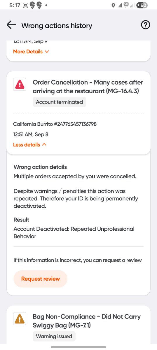 Sharathreddy_05's tweet photo. Without discussing problem or what happened how can you blindly put ban on my id an impose penalties clearly those are not my mistakes bcz you are the one who assigned me those orders which is alredy taken by another DE's I simple canceled them i want @Swiggy your attention asap https://t.co/8PrNxqdhxy