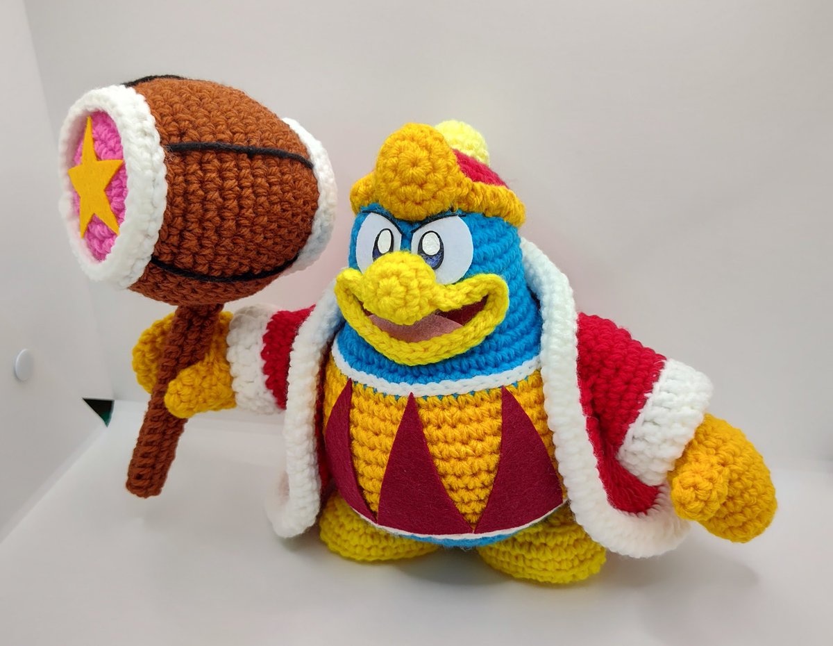 magsmixedup's tweet photo. I don't think I've posted him here yet, this was the first King Dedede I crocheted! 

I made him in May last year and he's mostly based on his Kirby anime design https://t.co/8gqNm0ebVW