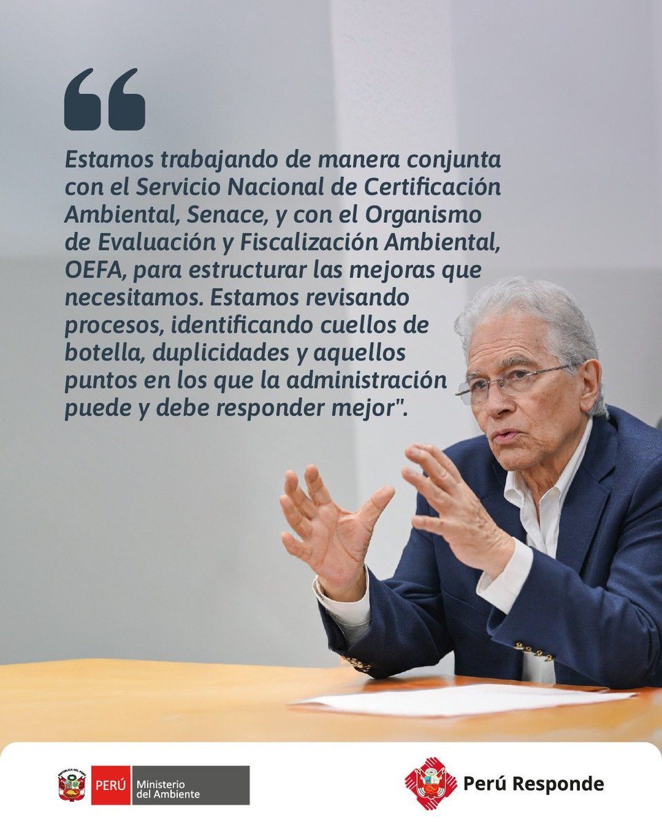 MinamPeru's tweet photo. Promoción de la inversión y cuidado del ambiente no se oponen; se complementan, señala titular del #MINAM, Vladimiro Huaroc.

Lee la entrevista completa aquí: https://t.co/106HxwyHnl https://t.co/hj2MlPGo3p
