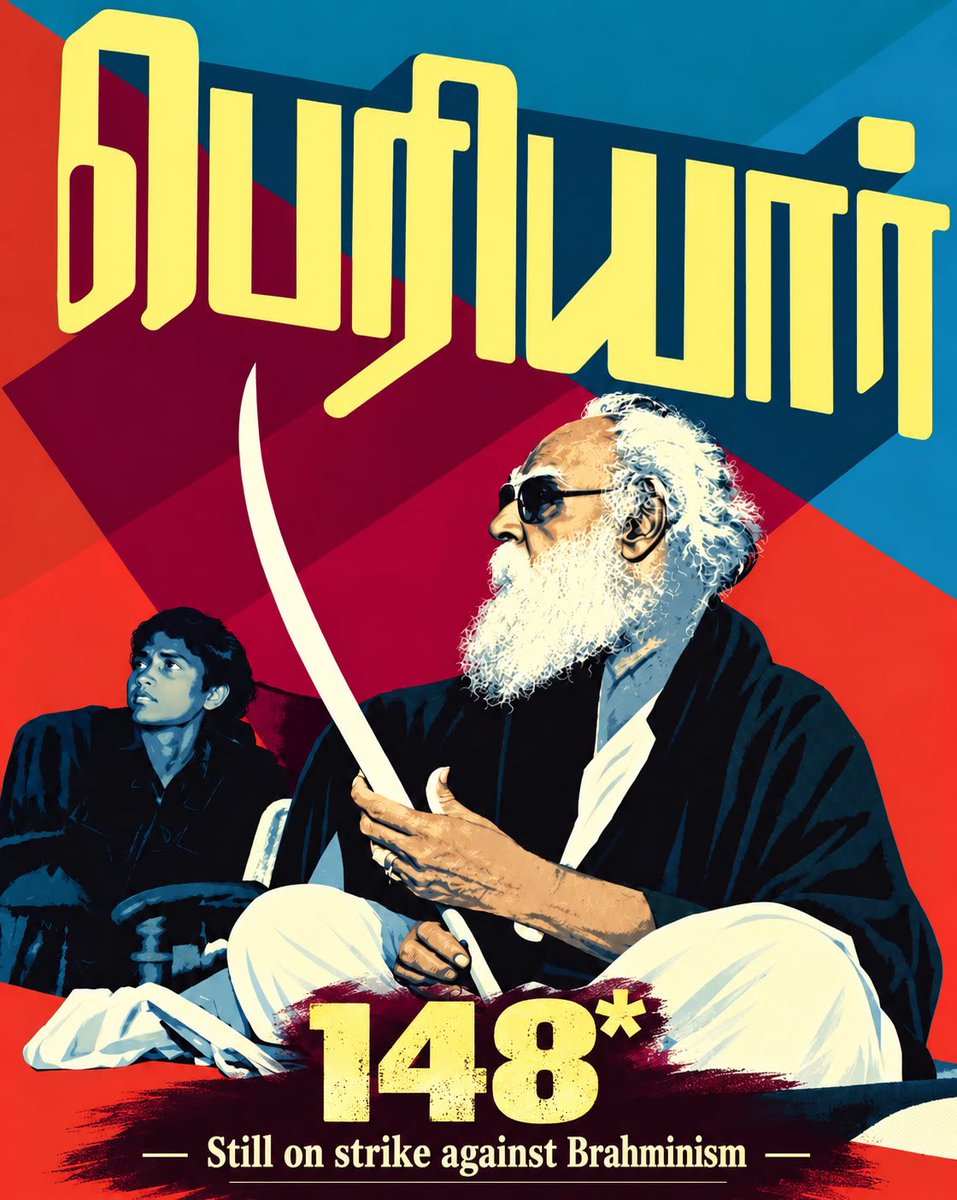 VigneshAnand_Vm's tweet photo. Old man still on strike against Brahminism - 148 * (Not out)

Hail Periyar 🫶 https://t.co/RO8o3dAQS9