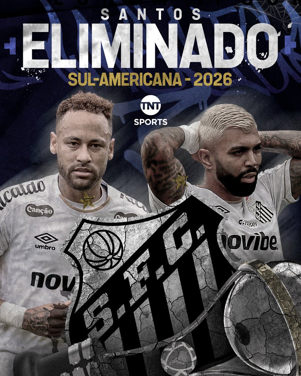 TNTSportsBR's tweet photo. O SANTOS TÁ FORA DA SUL-AMERICANA! ❌

O Peixe tomou gol nos acréscimos e foi eliminado nos pênaltis. O Galo segue...

#FBR #SulAmericana https://t.co/os7r3dGa2E