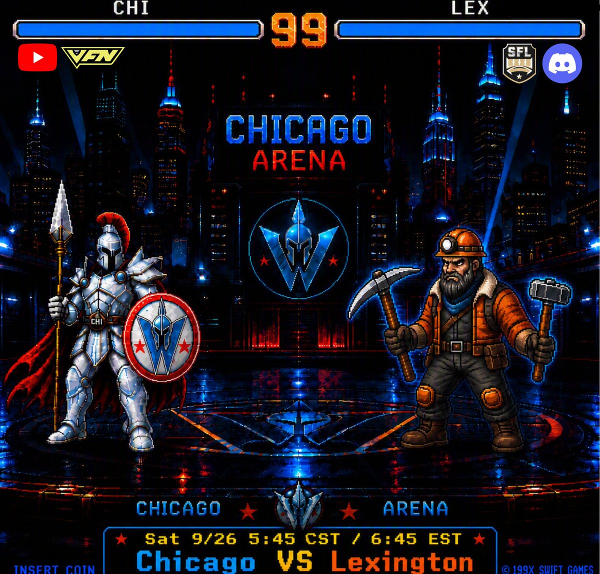 LexMiners_SFL's tweet photo. Lexington travels to Chicago in an attempt to stay in the win column, join us saturday night to watch an epic showdown 🔥 @ChiCityWarriors @simulationfl #OrangeCrush #DigDeep #LexNation #MuckEM https://t.co/5sXofTgiXC