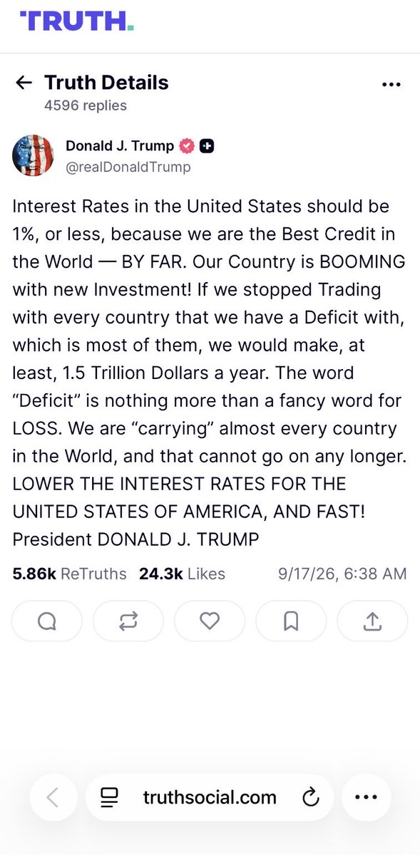 ShaneOliverAMP's tweet photo. No surprise that President Trump is upset with the Feds rate hike but
1/ were it not for the tariffs &amp; the Iran War’s impact on energy prices the Fed probably would not have hiked
2/ the main reason the US has a trade/current account deficit is because of its huge budget deficit! https://t.co/crue2E1ug9
