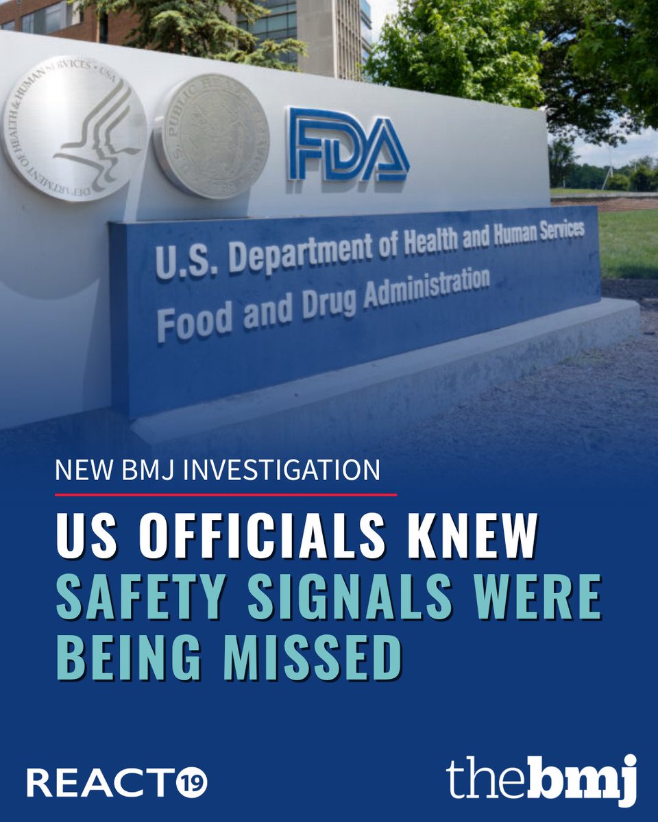 React19org's tweet photo. A new BMJ investigation is shedding light on what was happening behind the scenes of COVID-19 vaccine safety monitoring.

In early 2021, FDA officials were warned that the agency’s data-mining method could miss potential safety signals. An FDA medical officer proposed an updated approach, but officials declined to change the system and later asked her to stop producing COVID-19 vaccine adverse-event analyses.

The existing method failed to flag myocarditis, pericarditis, tinnitus and other reported conditions. 

The vaccine-injured community deserved, and continues to deserve, safety monitoring capable of identifying potential signals and ensuring they are thoroughly investigated.

Read the full investigation from The BMJ: https://t.co/cMM5pyWhjW