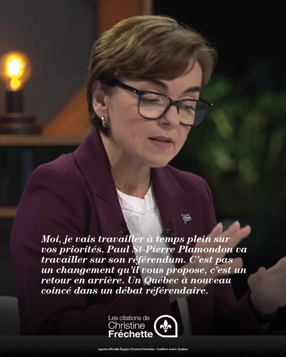 coalitionavenir's tweet photo. Le 5 octobre, pas question de reculer : avançons avec l'Équipe Christine Fréchette!

#équipefréchette #caq https://t.co/8DulnfKkzc