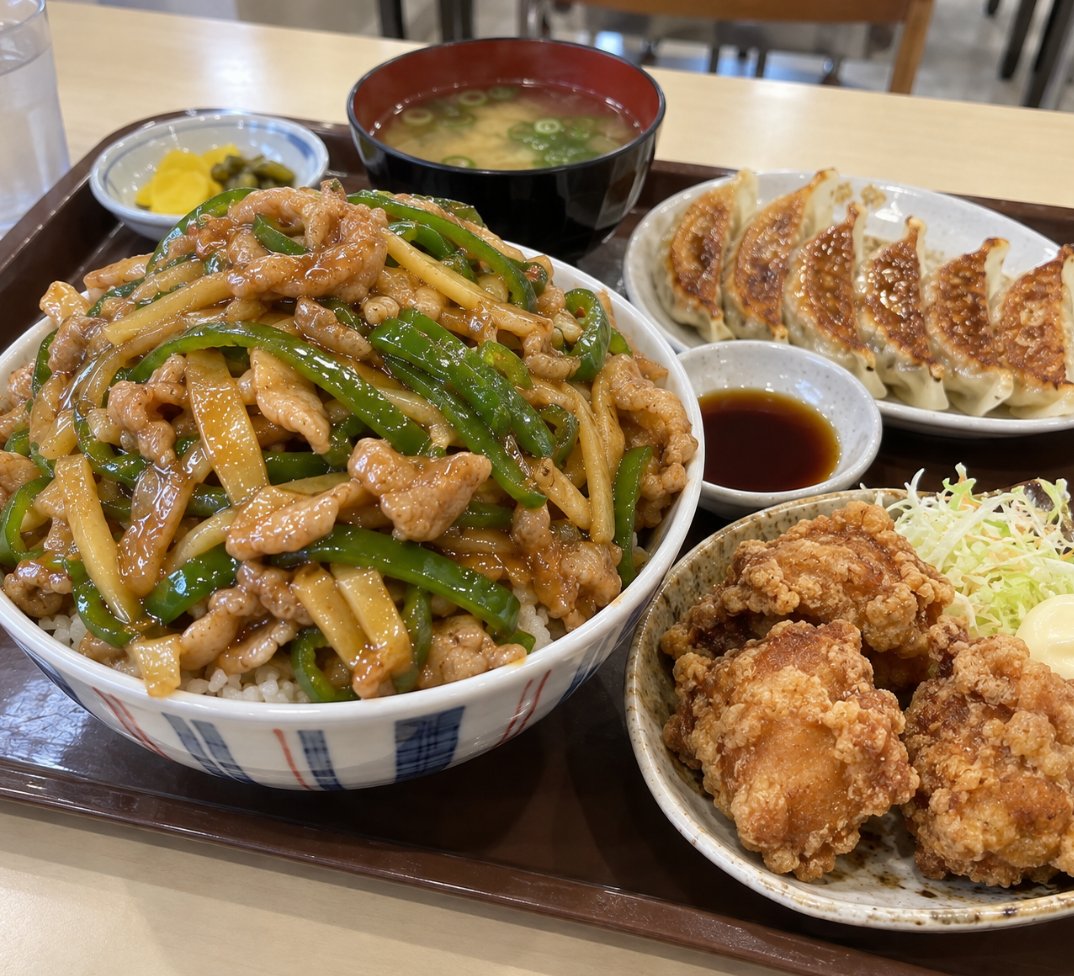 4309qwerty's tweet photo. 社食のチンジャオロース丼セット　600円 https://t.co/CMFE3zVDH5