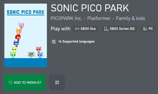 redphx's tweet photo. SONIC PICO PARK (Nov 12th) may support #XboxPlayAnywhere
https://t.co/JRjDiD70wX https://t.co/dfnXClvp6D