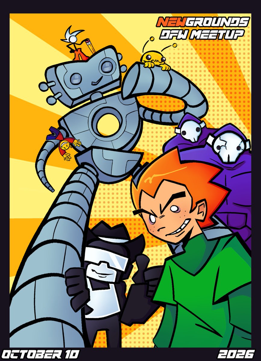 McLeels's tweet photo. Yoo hoo 
DFW Newgrounds meetup coming soon!! 
Had a blast making the poster for it :) 
#Newgrounds https://t.co/rQaHbUVHjs