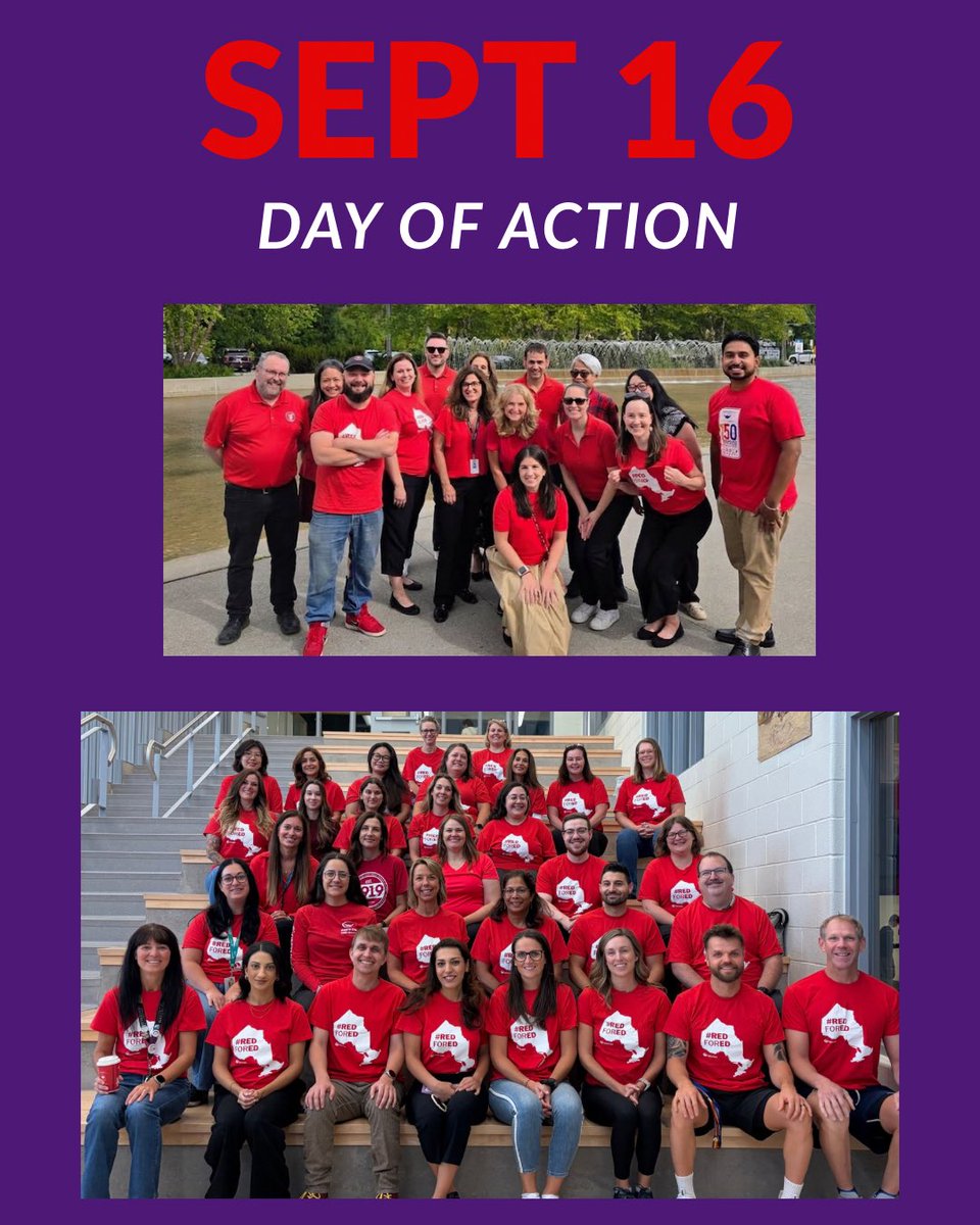 osstfd16t_ot's tweet photo. York Region was popping in red 🔴 &amp; purple 🟣 as Ed workers &amp; colleagues gathered during a PROV Wide Day of ACTION to show our solidarity &amp; commitment to protect public education in Ontario!

#OntEdUnited #Red4Ed #OSSTF #OntEd https://t.co/lrXXL36WUs