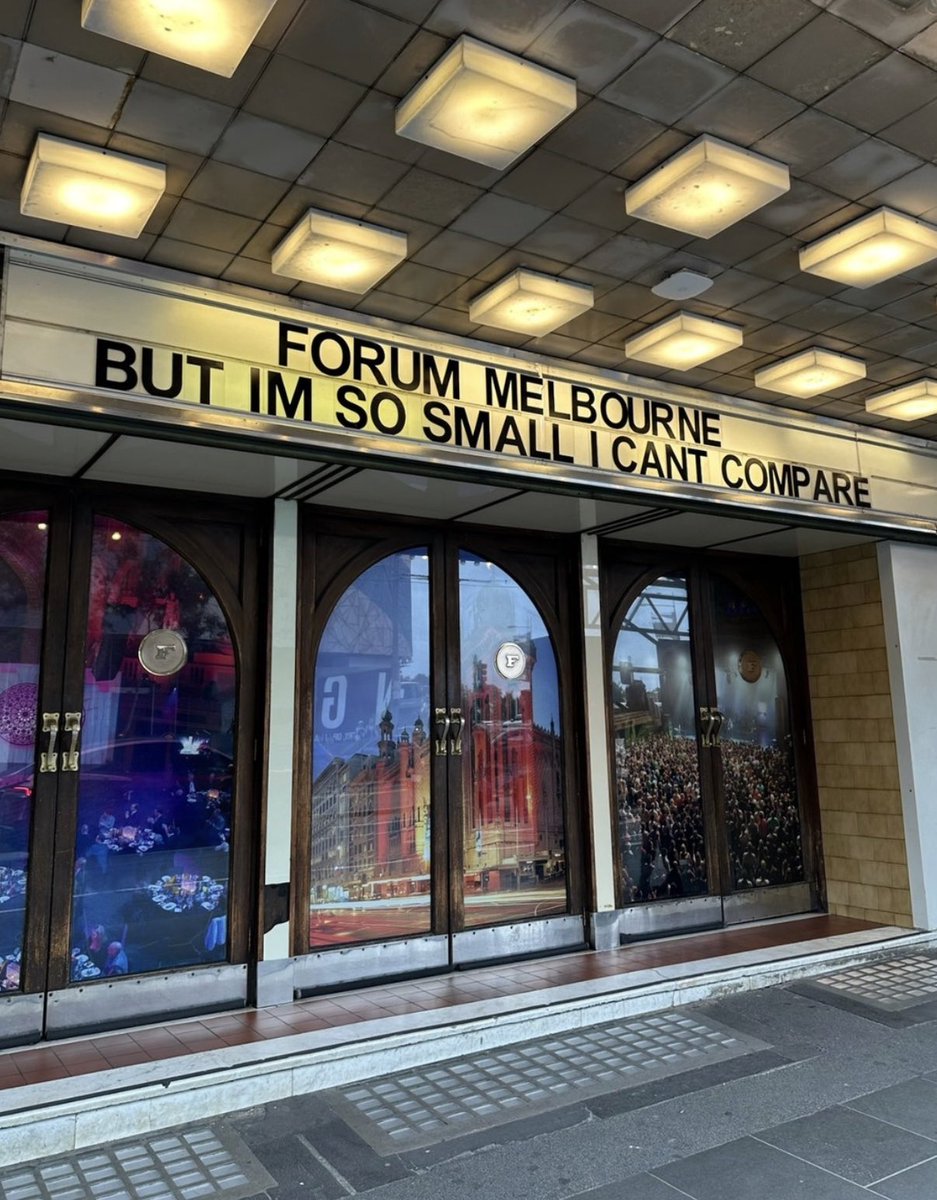 thwsupdates's tweet photo. 🚨 australian fans are you awake?!

forum melbourne just teased what looks like an upcoming hayley williams show with “dead horse” lyrics on their marquee!

frontier touring commented and hwhq liked the post, something is definitely coming. https://t.co/78cJGcgXRD
