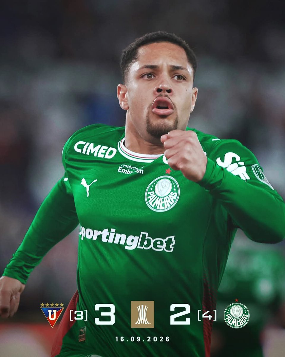 dhaniel_2002's tweet photo. ¡Palmeiras de nuevo en semifinales de Copa Libertadores!

Liga de Quito cayó en penales ante Palmeiras. En la ida ganó 1 a 0 el equipo brasileño, mientras que en Quito ganó LDU 3 a 2. En penales venció 4 a 3 Palmeiras, acabando con las aspiraciones del equipo capitalino. https://t.co/Myihdco2OU