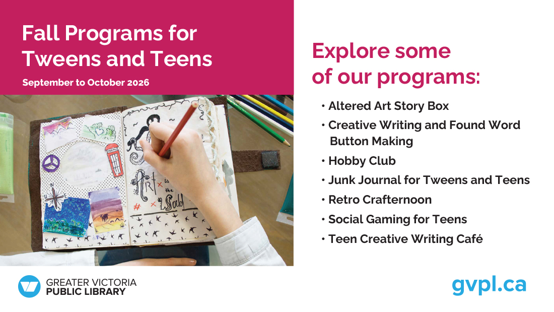 gvpl's tweet photo. Got a tween or teen who is looking for something fun to do? 🎮🎨📚

From escape rooms and gaming to fan art, creative writing, zine making, and more, there's no shortage of fun things for tweens and teens to discover at the library this fall!

https://t.co/GLM6xtCfYk https://t.co/qNNhclQKvC