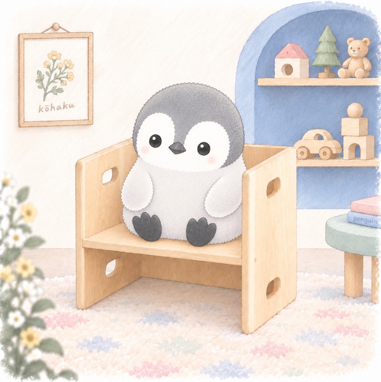 penguinnooyatsu's tweet photo. 幕張の帰りに、吉祥寺の
なかよしライブラリーさんに
会ったので、遊んできたよ！🐧✨

こはくの身長にぴったりの木の椅子見つけた♪

#こはくちゃん
#木のおもちゃ
#おもちゃ
#なかよしライブラリー
#子ども https://t.co/TNaxyt4ete
