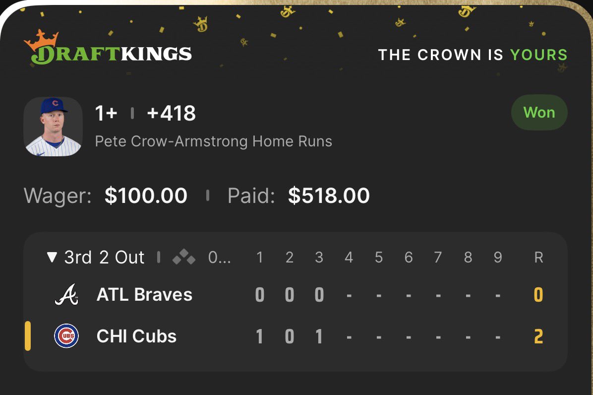parlayprince900's tweet photo. @MLBHR Thank you 💰🙏🏿🎯✅ https://t.co/ZbsPwlHfCt