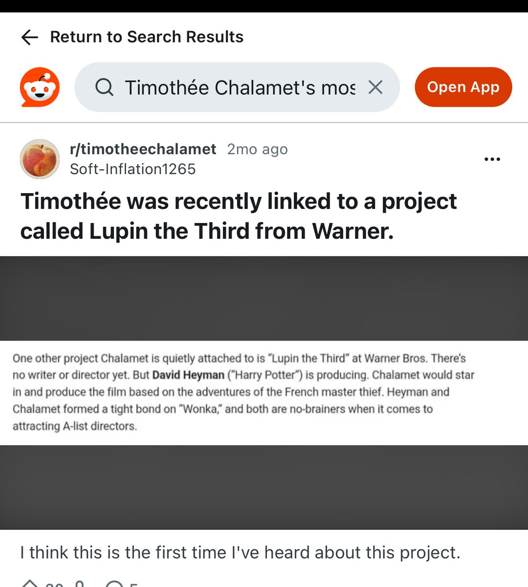 foooddfidkne's tweet photo. @GuadagninoFilms It could be lupin the third. This is a Reddit post from 2 months ago. https://t.co/7MuWBc2T97