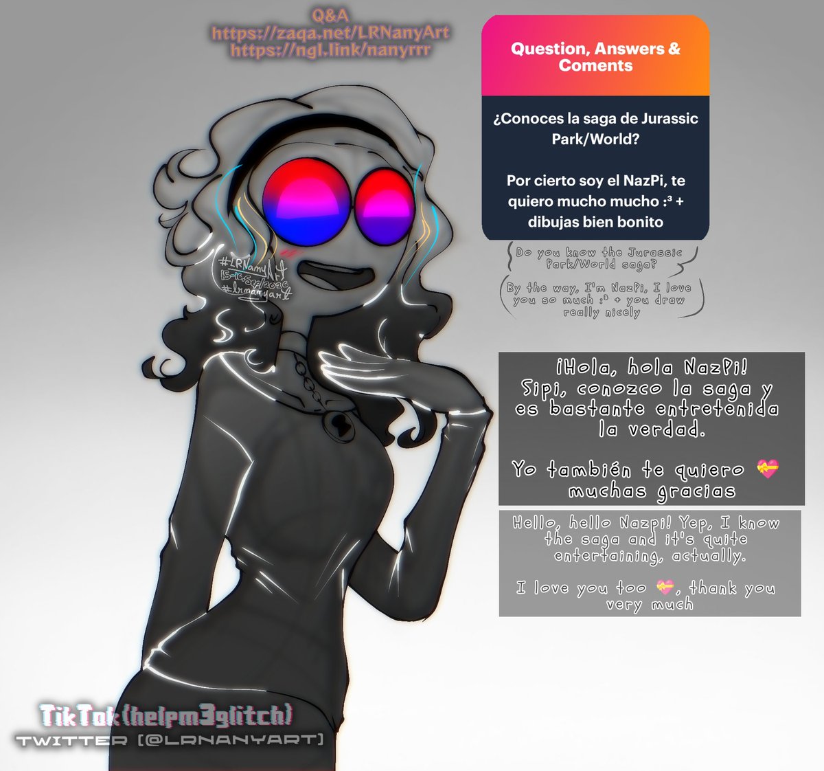 LRNanyArt's tweet photo. Question, Answer &amp; Comment
[№ 9] 

Contexto: dinosaurios🦖
——————————————
✧
https://t.co/dwrWYqtDL9
https://t.co/P4e6KSf3nB
✧
——————————————
#LRNanyArt #MultiTVWorld #Askme #draw #LRNanyAsk https://t.co/qi04ix1f6F