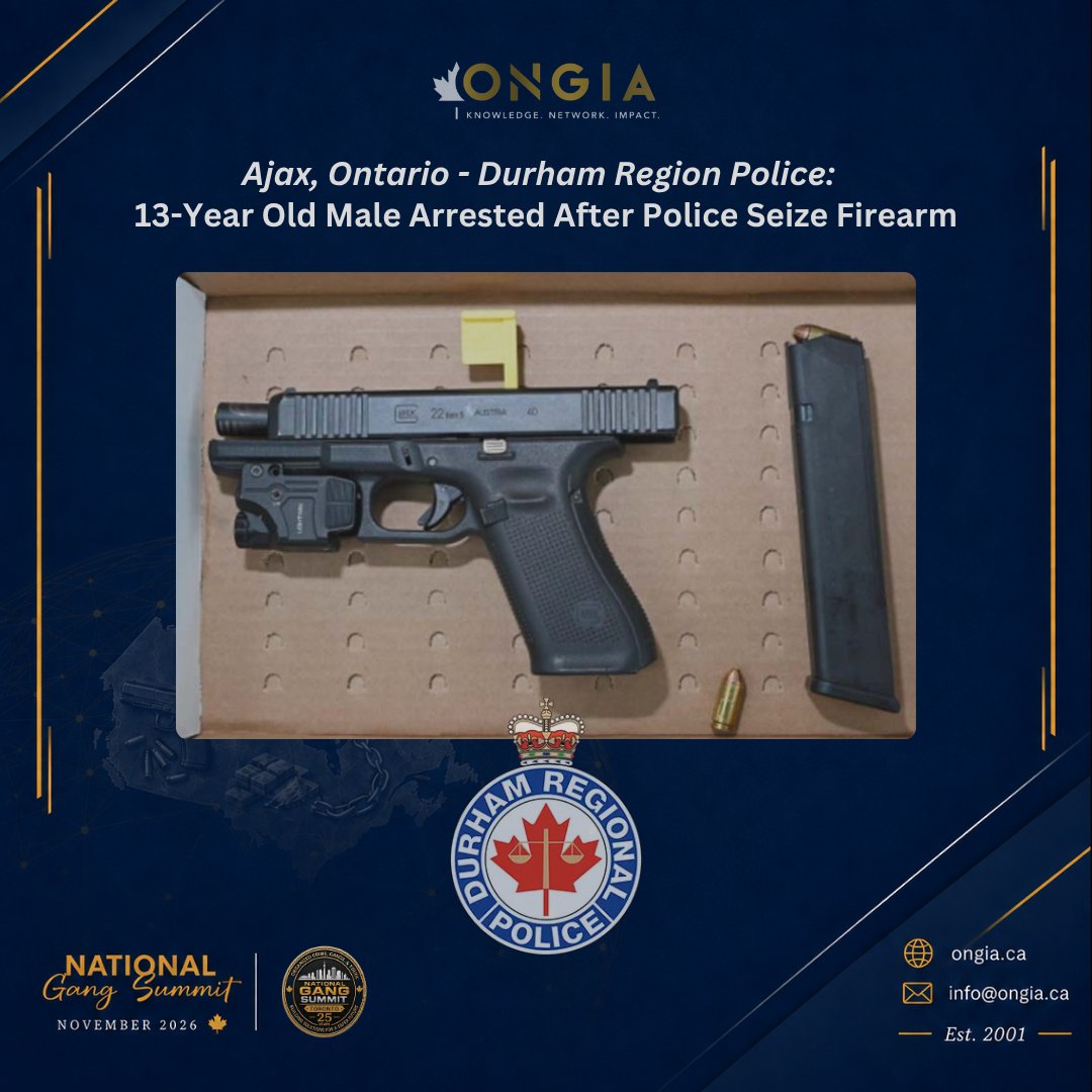ONGIA's tweet photo. 🇨🇦 YOUTH, FIREARMS &amp; A NATIONALLY CONNECTED CHALLENGE
Recent cases across Canada keep pointing to the same thing: youth involved in serious violence, easier access to firearms, and a growing need for agencies to work across borders. https://t.co/ZbGxO0ejtc