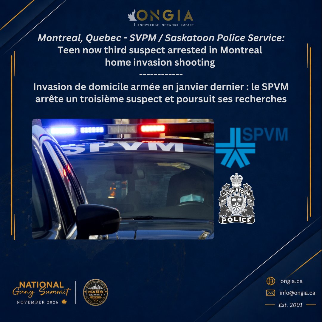ONGIA's tweet photo. 🇨🇦 YOUTH, FIREARMS &amp; A NATIONALLY CONNECTED CHALLENGE
Recent cases across Canada keep pointing to the same thing: youth involved in serious violence, easier access to firearms, and a growing need for agencies to work across borders. https://t.co/ZbGxO0ejtc