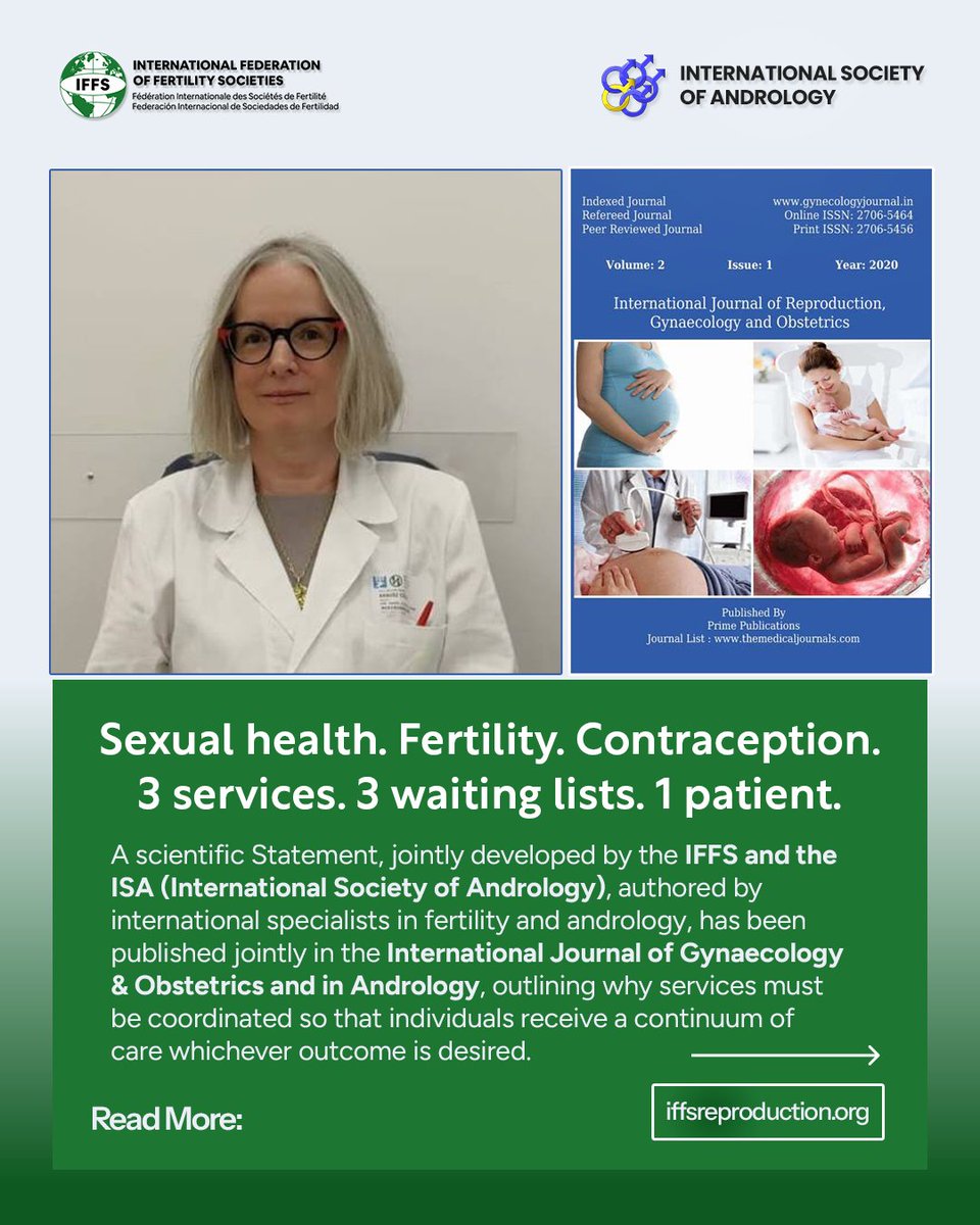 iffsfertility's tweet photo. IFFS and ISA have issued a new joint Practice Guideline

The guideline integrates three interconnected areas:

* Sexuality
* Infertility
* Contraception

Andrology: https://t.co/gvKHHqWRkE

International Journal of Gynecology &amp; Obstetrics: https://t.co/I2NkjBfR34

#andrology https://t.co/PJqNfUFJvI