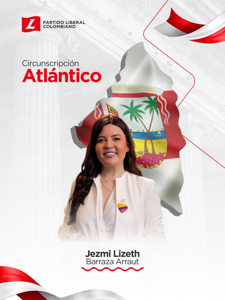 PartidoLiberal's tweet photo. Desde el Partido Liberal Colombiano celebramos a nuestra representante @JezBarraza en la Cámara de Representantes para el periodo 2026–2030.
Jezmi representa una nueva generación de liderazgo que llega al Congreso con el compromiso de trabajar por su departamento y por Colombia. https://t.co/wC3SlqU9jr