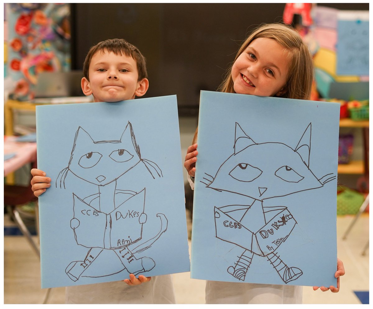 MrsOArtStudio's tweet photo. 🐱 Pete the Cat 🎸 It’s Groovy to Read!📚 
We are loving bringing this beloved book character to life and watching our Little Duke Artists grow, create, and shine along the way!

Just a sneak peek of the sketch…paint next! 💙

#PeteTheCat #ItsGroovyToRead #ArtEd #LittleDukeArtists #vaarted #VALiteracy #VirginiaReads