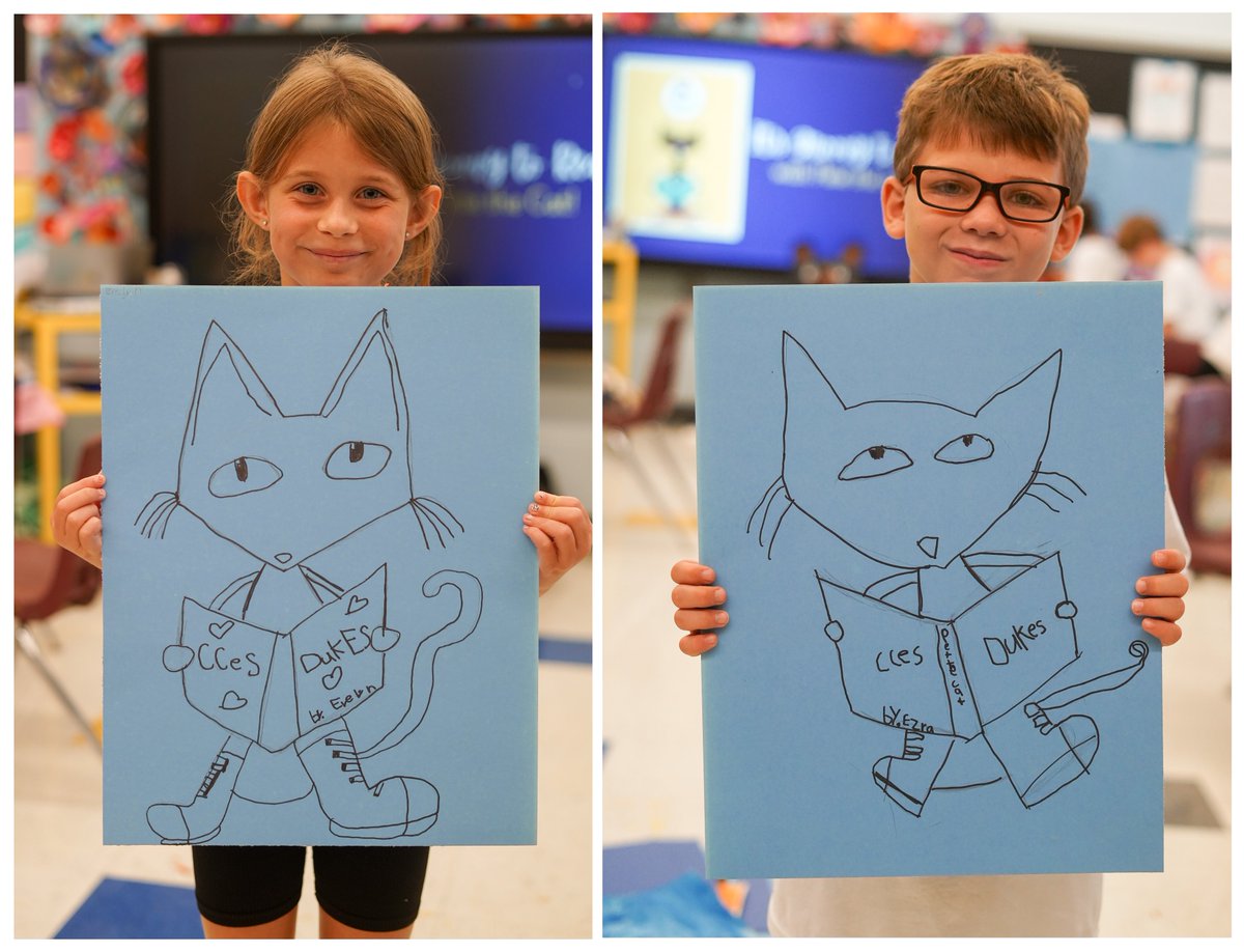 MrsOArtStudio's tweet photo. 🐱 Pete the Cat 🎸 It’s Groovy to Read!📚 
We are loving bringing this beloved book character to life and watching our Little Duke Artists grow, create, and shine along the way!

Just a sneak peek of the sketch…paint next! 💙

#PeteTheCat #ItsGroovyToRead #ArtEd #LittleDukeArtists #vaarted #VALiteracy #VirginiaReads