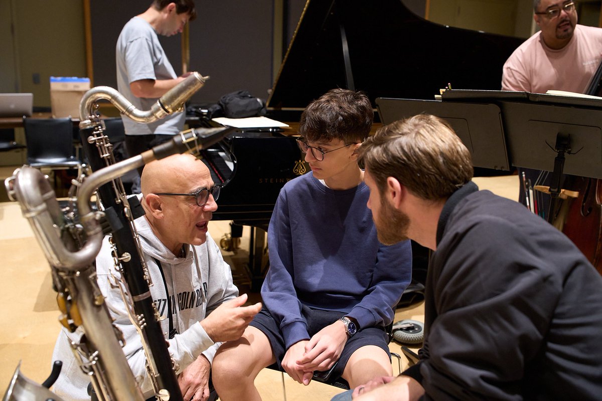 wyntonmarsalis's tweet photo. We spent the last three days rehearsing for the opening concerts of Jazz at Lincoln Center's 2026–27 season, “Marsalis and the Masters.” The program features my big band arrangements of music by some of the great masters of jazz.

Yesterday, during rehearsal, we were also joined by students from the Sant Andreu Jazz Band in Barcelona and their director, Joan Chamorro. During the break, the students spent time with members of the orchestra, asking questions and talking about the music.

Thank you to everyone in the @jazzdotorg Orchestra, and to our music librarians Kay Wolff, Christi English, and Erik Larsen, who worked closely with my copyist, Jonathan Kelly, to prepare all of the music for these concerts.
Join us for the live webcast on September 17 at https://t.co/G0F49u9QAz

(photos by: Luigi Beverelli)