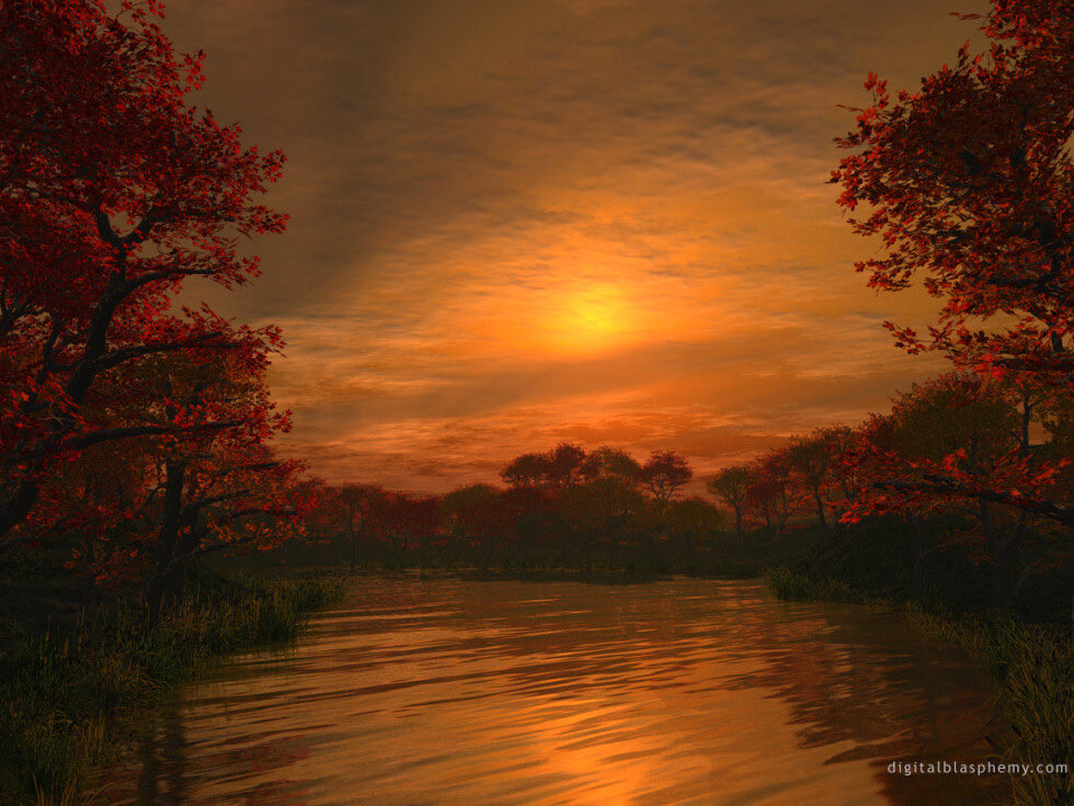 dblasphemy's tweet photo. Some of my first Autumn renders.  Created between 1999-2001. https://t.co/l3dJnVrlF6