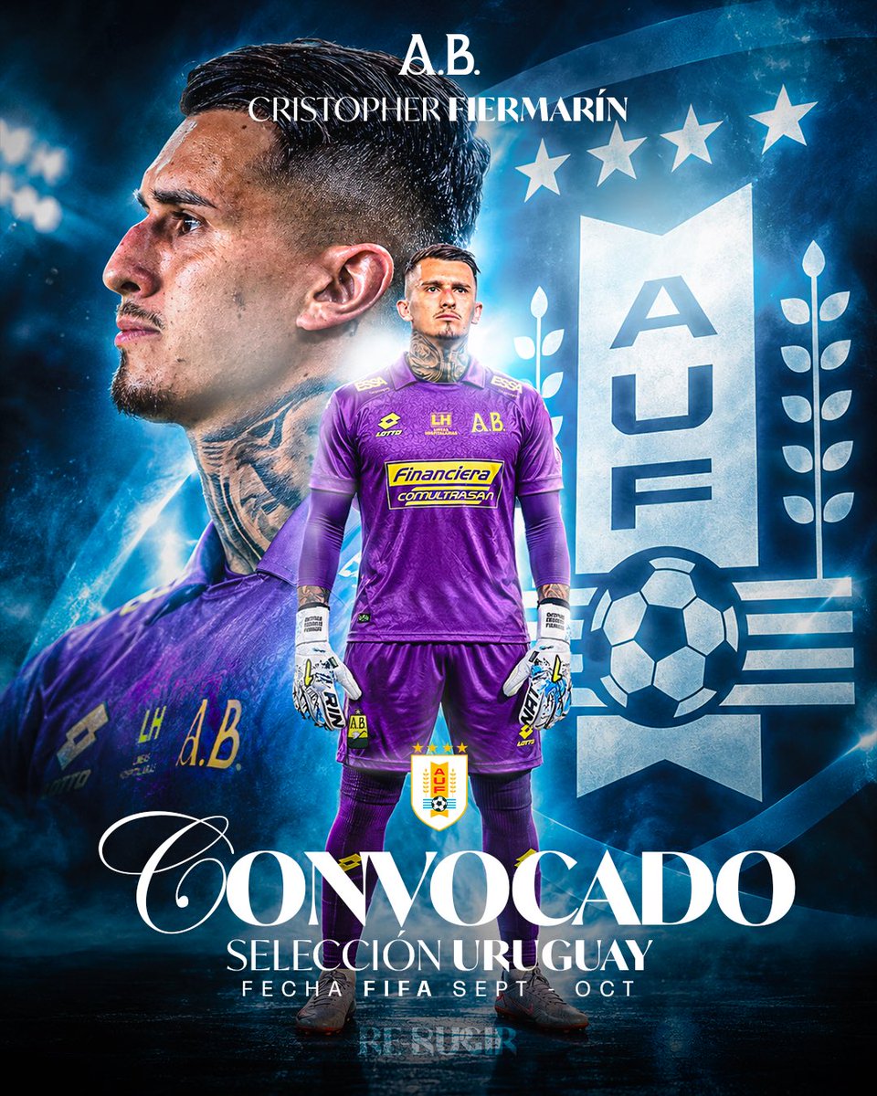 ABucaramanga's tweet photo. Nuestro arquero 𝐂𝐫𝐢𝐬𝐭𝐨𝐩𝐡𝐞𝐫 𝐅𝐢𝐞𝐫𝐦𝐚𝐫𝐢́𝐧 fue convocado por la Selección de Uruguay para la fecha FIFA de septiembre y octubre.🇺🇾🧤

La Celeste disputará tres partidos amistosos:
🇯🇵 Japón  vs Uruguay- 24 de septiembre 📍 Q&A Stadium Miyagi, Rifu, Japón

🇰🇷 Corea del Sur  vs Uruguay- 28 de septiembre 📍 Estadio de la Copa del Mundo, Seúl, Corea del Sur

🇮🇳 India  vs Uruguay- 6 de octubre 📍 Salt Lake Stadium, Calcuta, India

¡𝐅𝐞𝐥𝐢𝐜𝐢𝐭𝐚𝐜𝐢𝐨𝐧𝐞𝐬, 𝐂𝐫𝐢𝐬𝐭𝐨𝐩𝐡𝐞𝐫! A seguir dejando en alto los colores del Leopardo y de Uruguay.