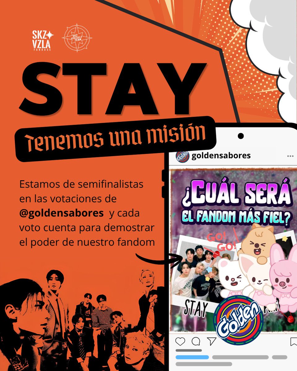 SkzVzla_Fanbase's tweet photo. STAY! Votemos todos en el post de Golden 💥✨️
📎https://t.co/G42dlbDvmj
#StrayKids @Stray_Kids
#StayVe #Venezuela https://t.co/EA3JQAstgA