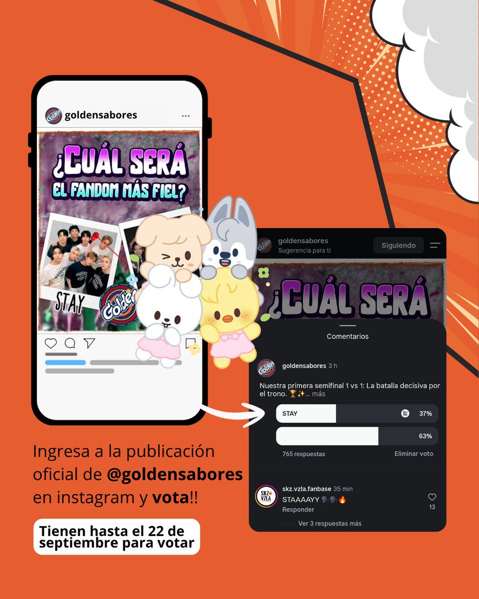 SkzVzla_Fanbase's tweet photo. STAY! Votemos todos en el post de Golden 💥✨️
📎https://t.co/G42dlbDvmj
#StrayKids @Stray_Kids
#StayVe #Venezuela https://t.co/EA3JQAstgA